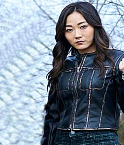 Kimiko Miyashiro The Boys Season 05 Black Leather Jacket