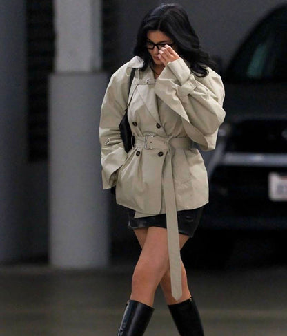 Kylie Jenner Beige Cotton Jacket