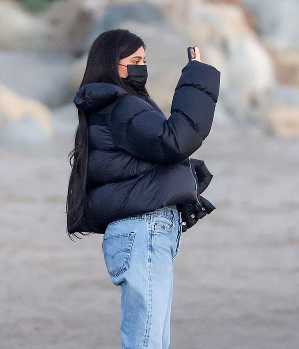 Kylie Jenner Black Parachute Jacket