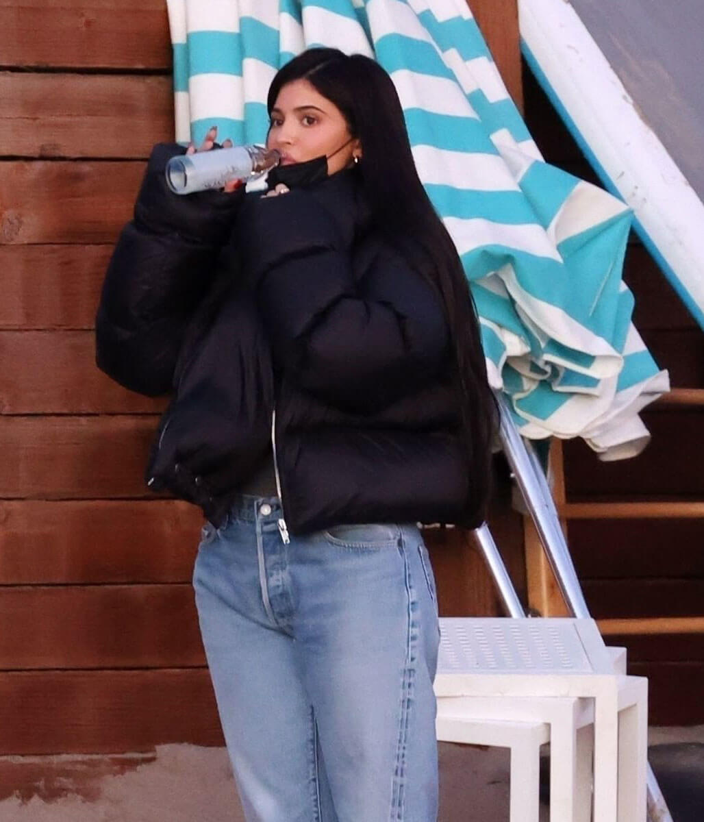 Kylie Jenner Black Parachute Jacket