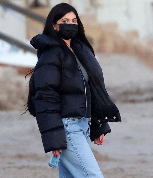 Kylie Jenner Black Parachute Jacket