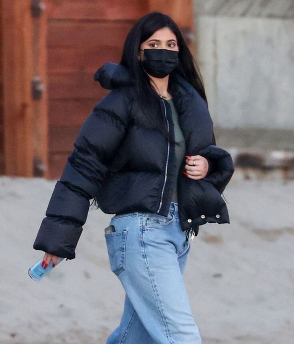 Kylie Jenner Black Parachute Jacket