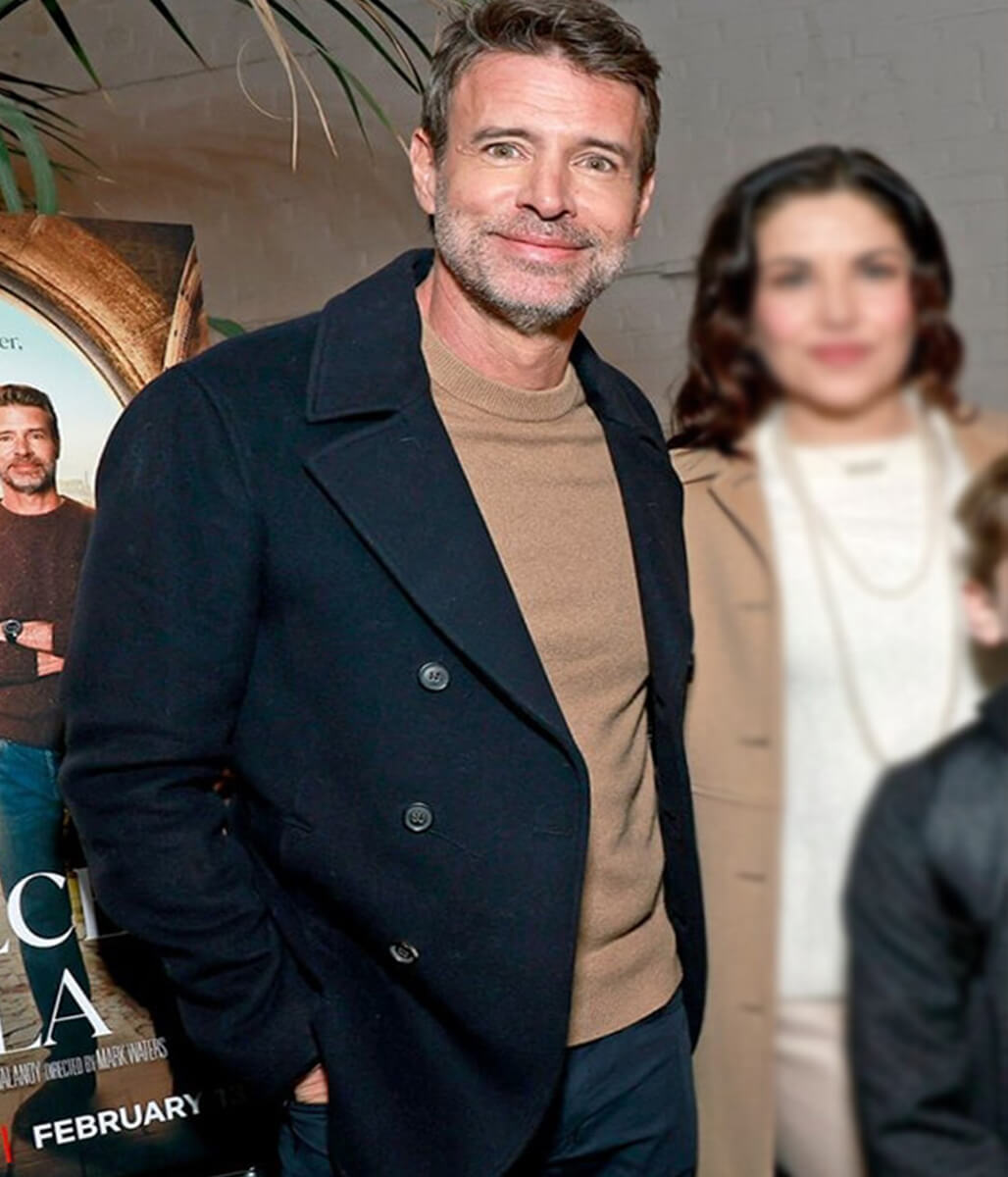 La Dolce Villa 2025 Scott Foley Blue Wool Coat