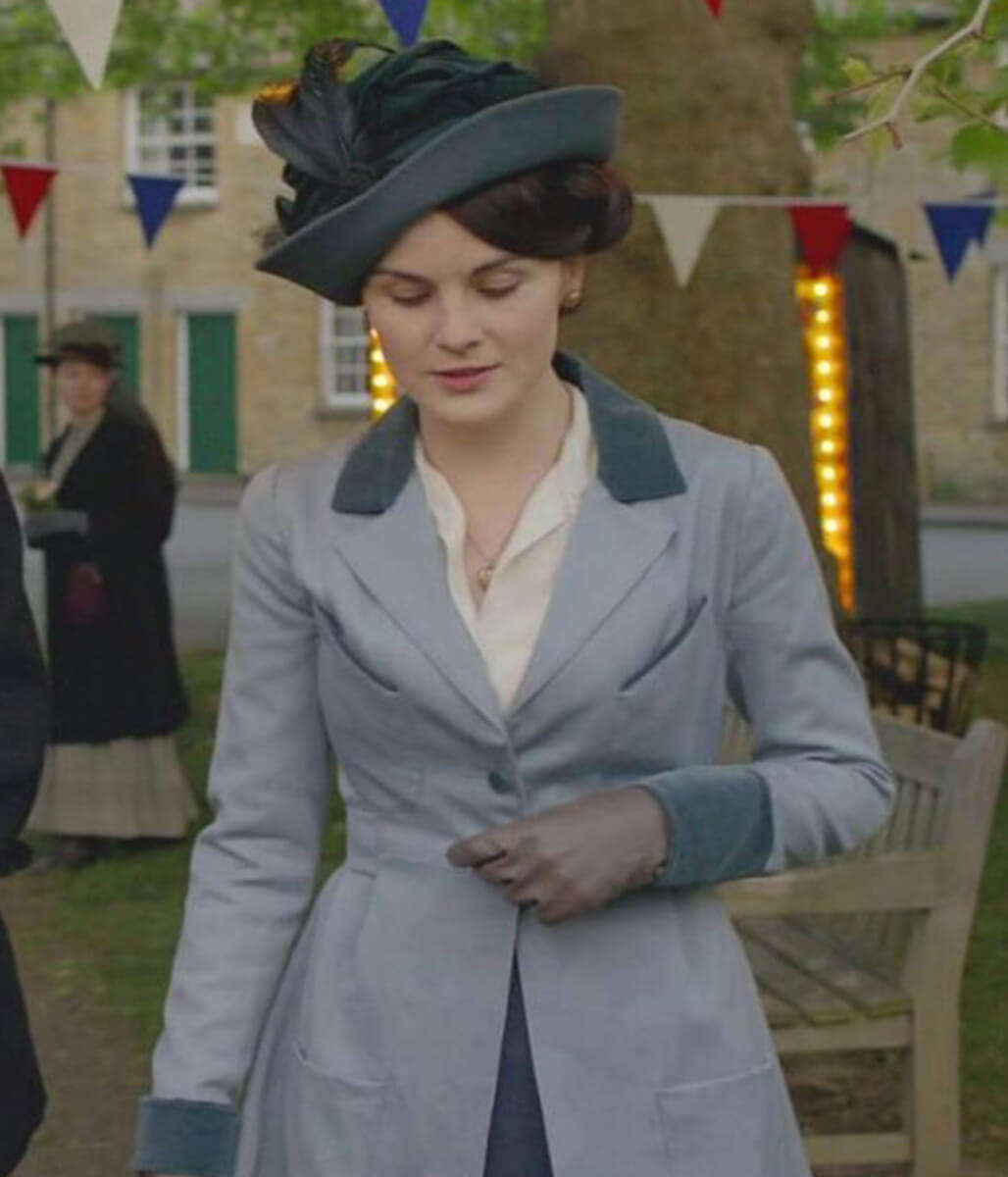 Lady Mary Crawley Downton Abbey Blue Wool Coat