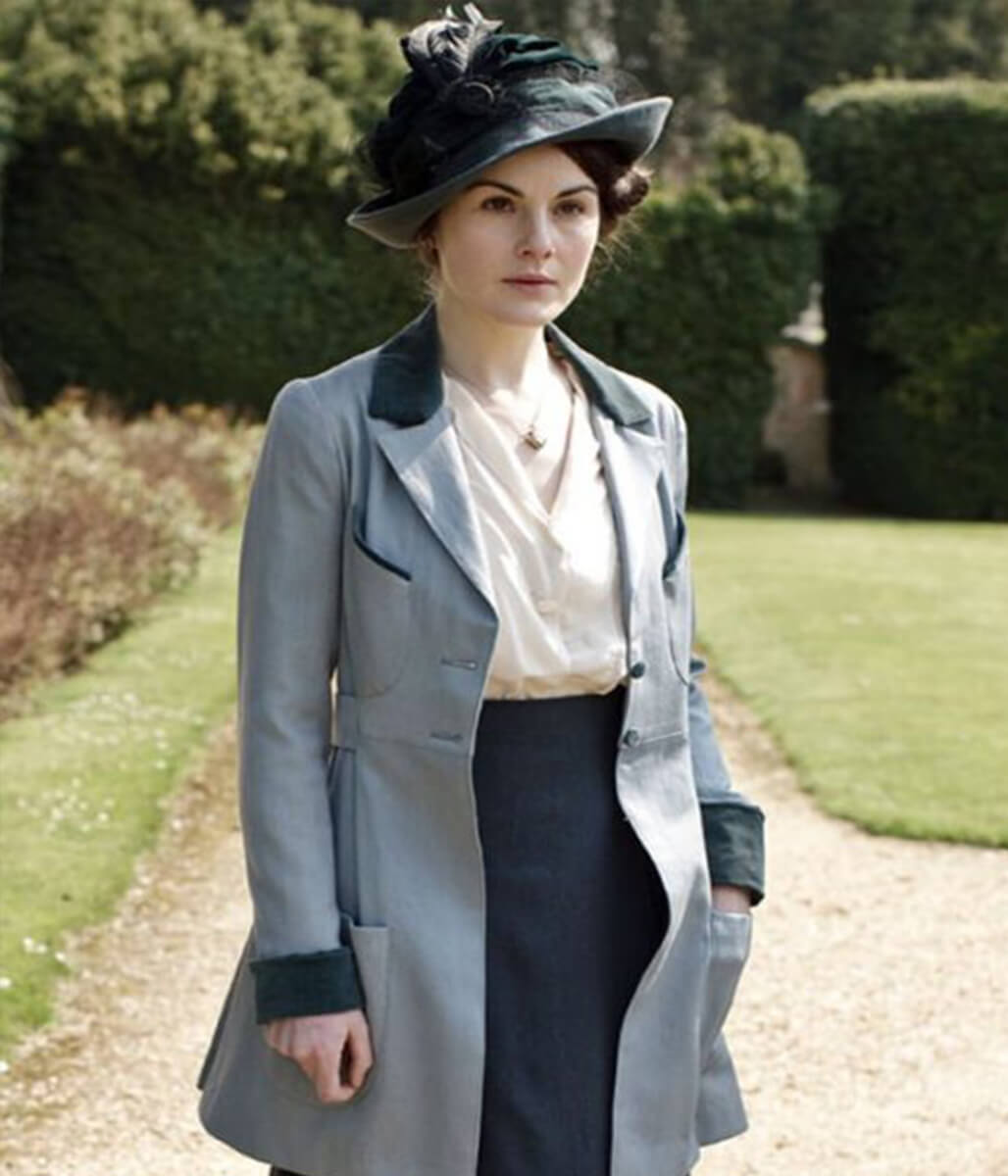 Lady Mary Crawley Downton Abbey Blue Wool Coat