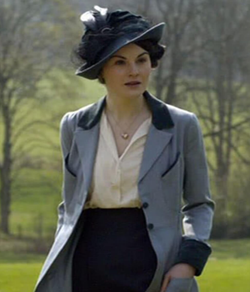 Lady Mary Crawley Downton Abbey Blue Wool Coat