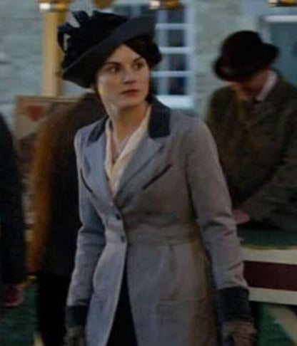 Lady Mary Crawley Downton Abbey Blue Wool Coat