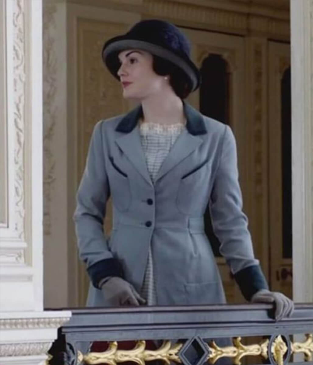 Lady Mary Crawley Downton Abbey Blue Wool Coat