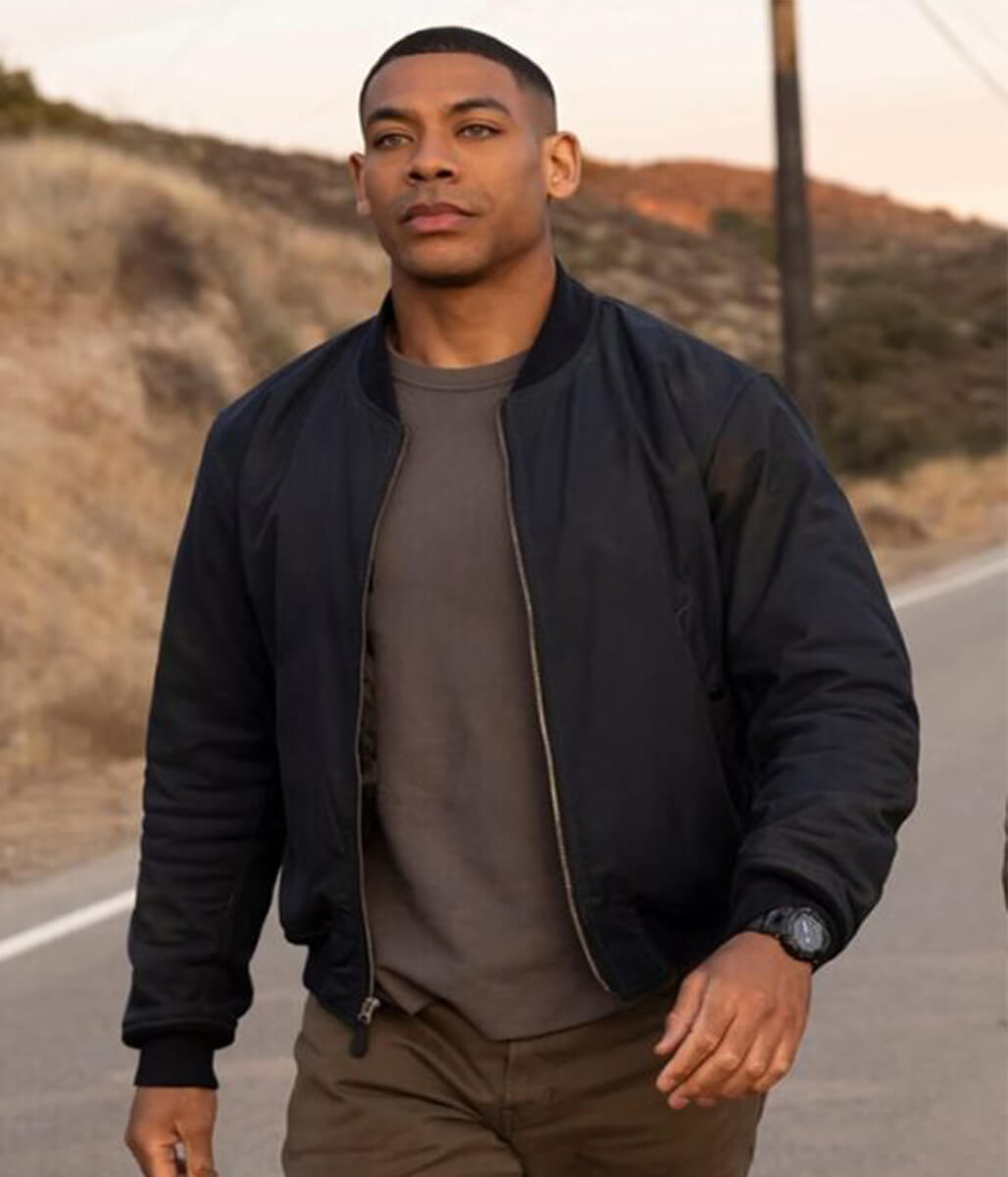 Lanterns 2026 Aaron Pierre Black Bomber Jacket