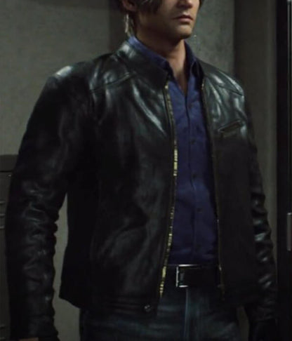 Leon Kennedy Infinite Darkness Black Leather Jacket