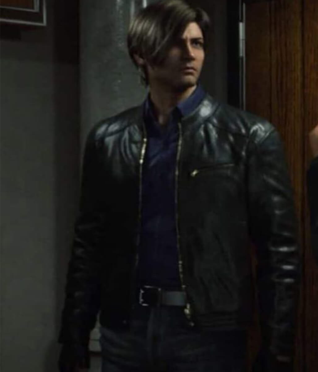 Leon Kennedy Infinite Darkness Black Leather Jacket