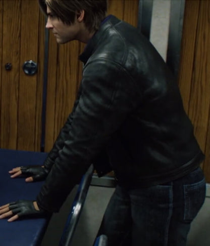 Leon Kennedy Infinite Darkness Black Leather Jacket