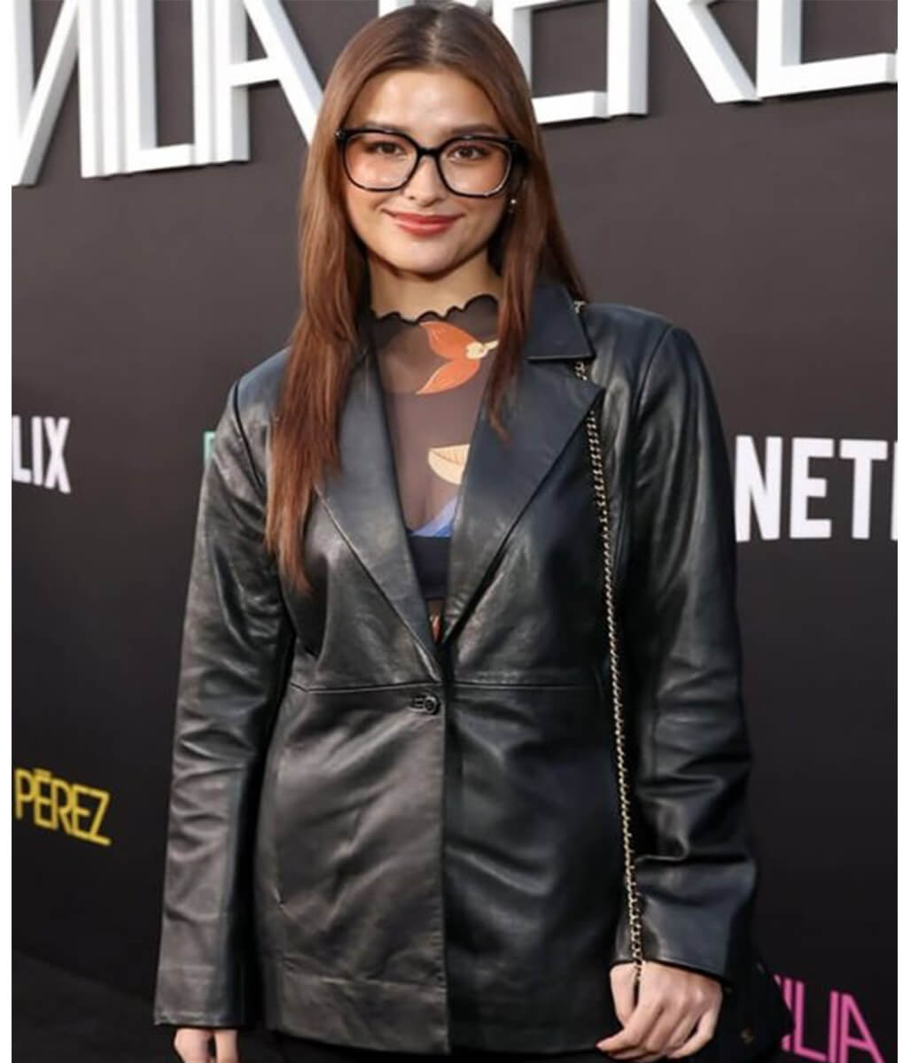Liza Soberano Emilia Perez Black Leather Blazer