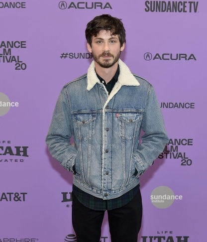 Logan Lerman Blue Denim Jacket