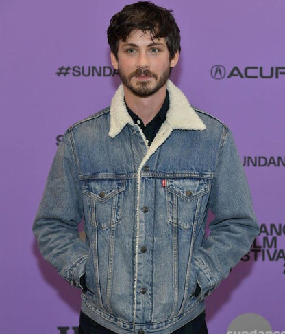 Logan Lerman Blue Denim Jacket
