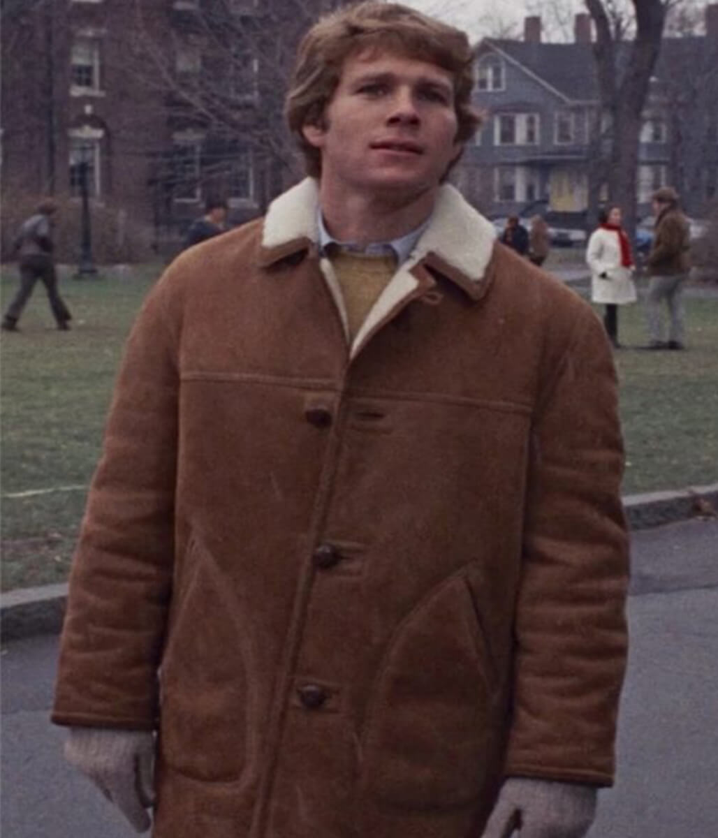 Love Story Ryan O’Neal Sheepskin Brown Shearling Coat