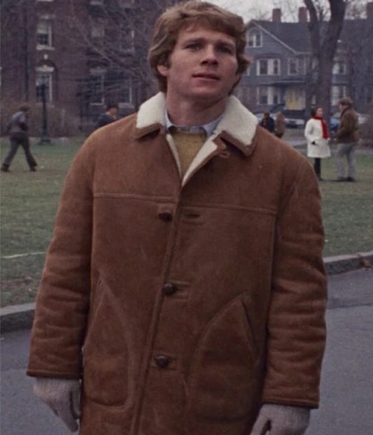 Love Story Ryan O’Neal Sheepskin Brown Shearling Coat