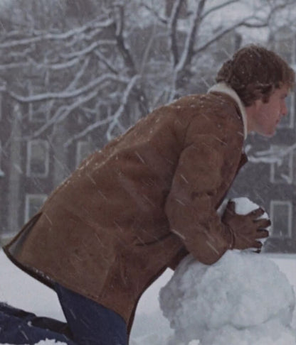 Love Story Ryan O’Neal Sheepskin Brown Shearling Coat