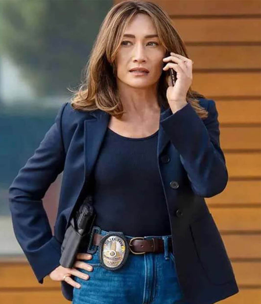Maggie Q Ballard 2025 Renée Ballard Blue Blazer