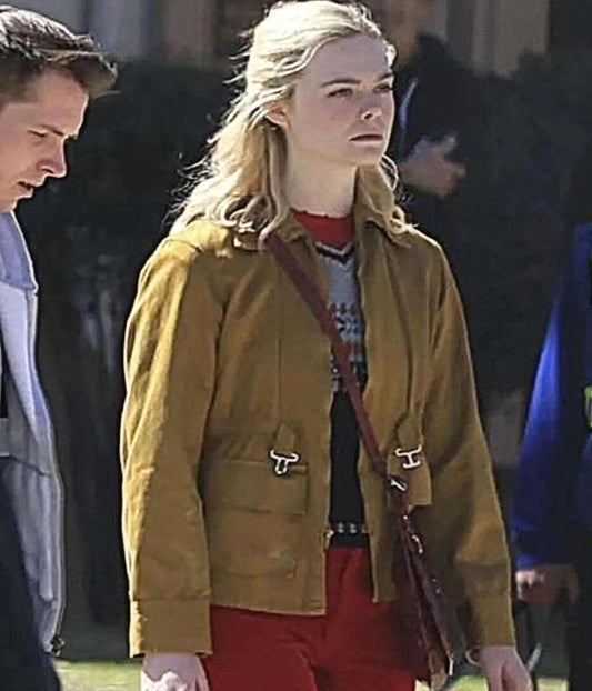 Margo's Got Money Trouble S1 Elle Fanning Brown Cotton Jacket