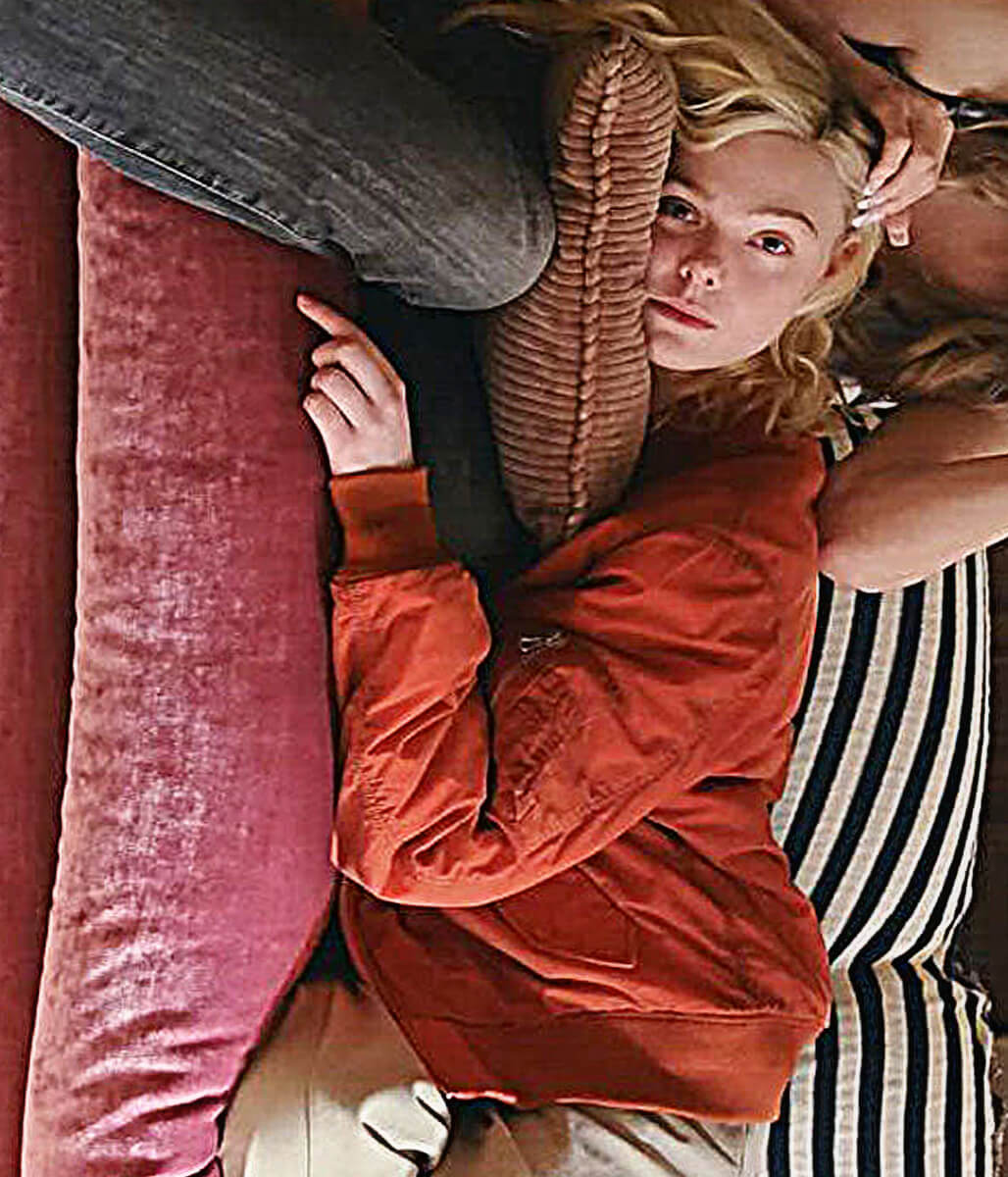 Margo's Got Money Trouble S1 Elle Fanning Orange Bomber Jacket