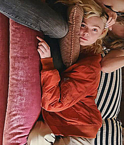Margo's Got Money Trouble S1 Elle Fanning Orange Bomber Jacket