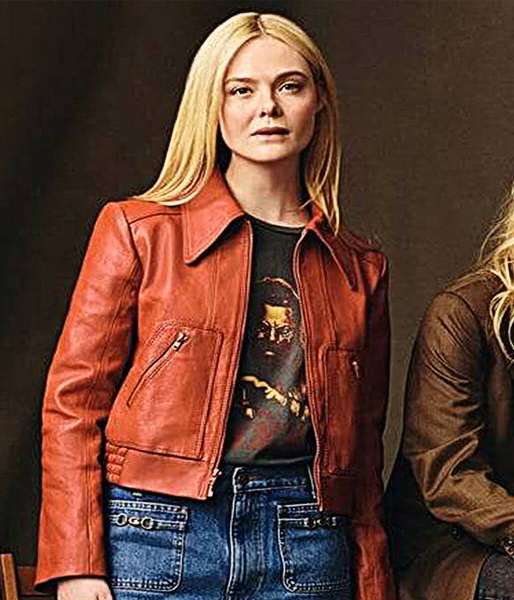 Margo's Got Money Trouble S1 Elle Fanning Tan Leather Jacket