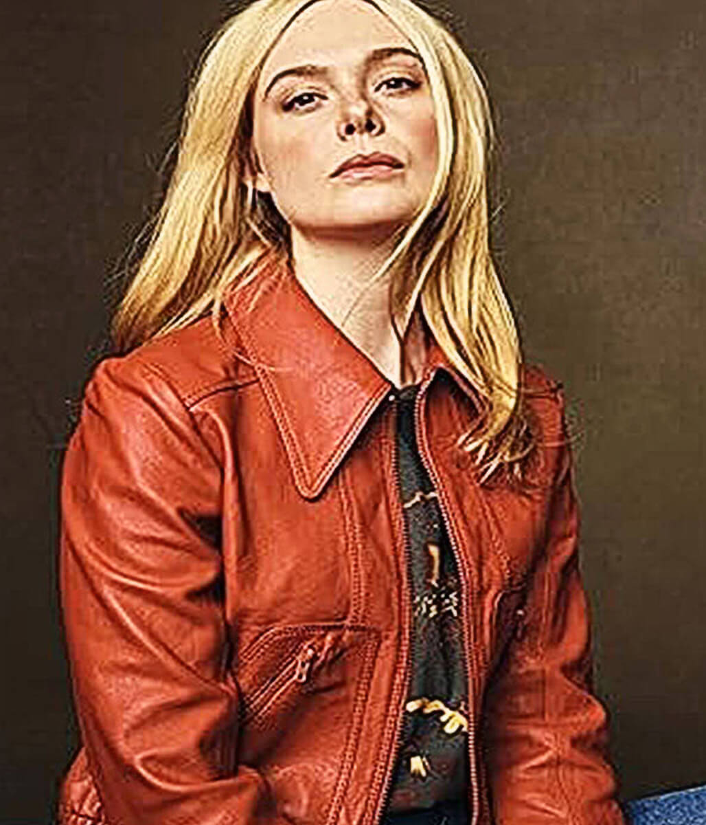 Margo's Got Money Trouble S1 Elle Fanning Tan Leather Jacket