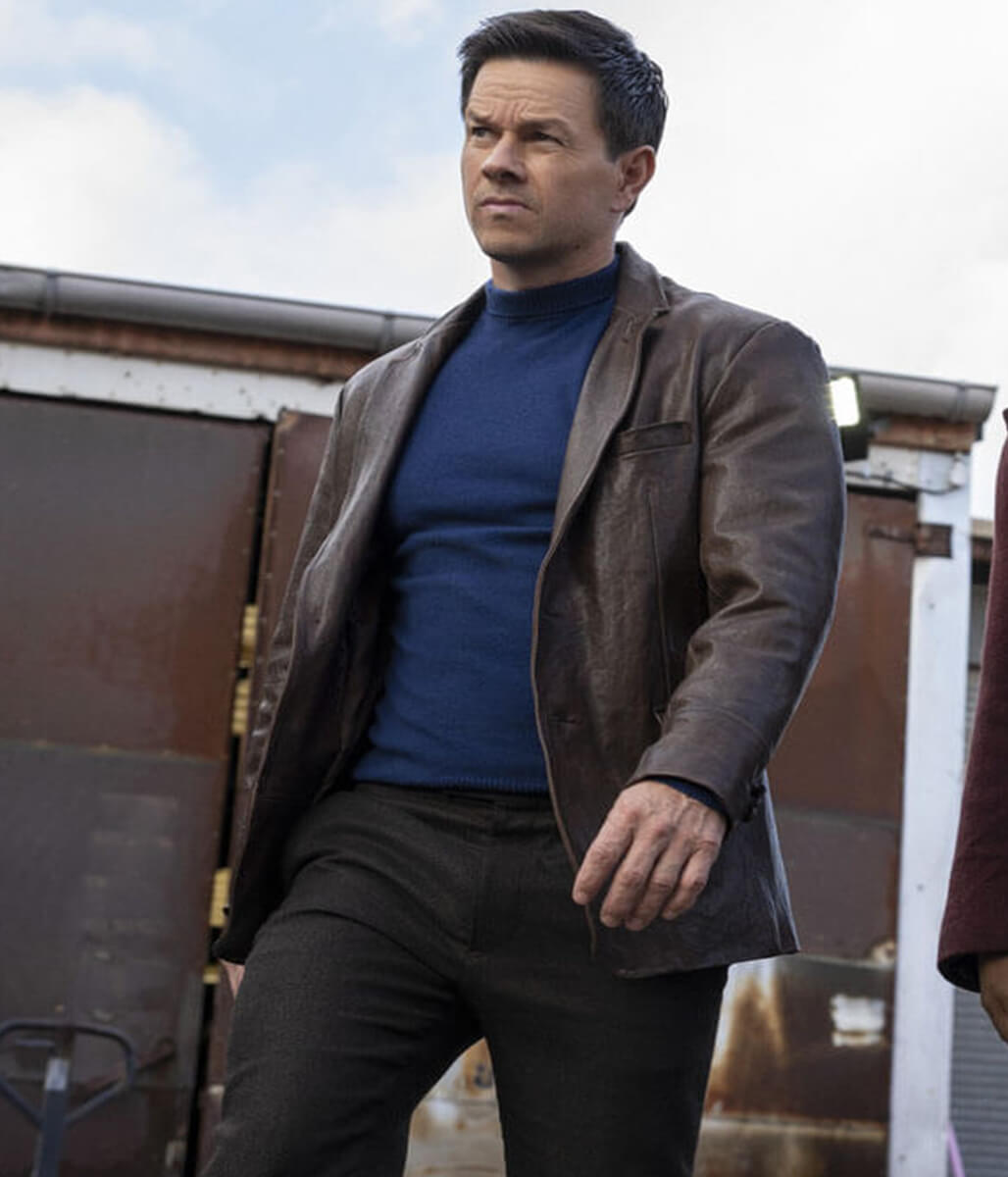 Mark Wahlberg Play Dirty 2025 Parker Leather Blazer