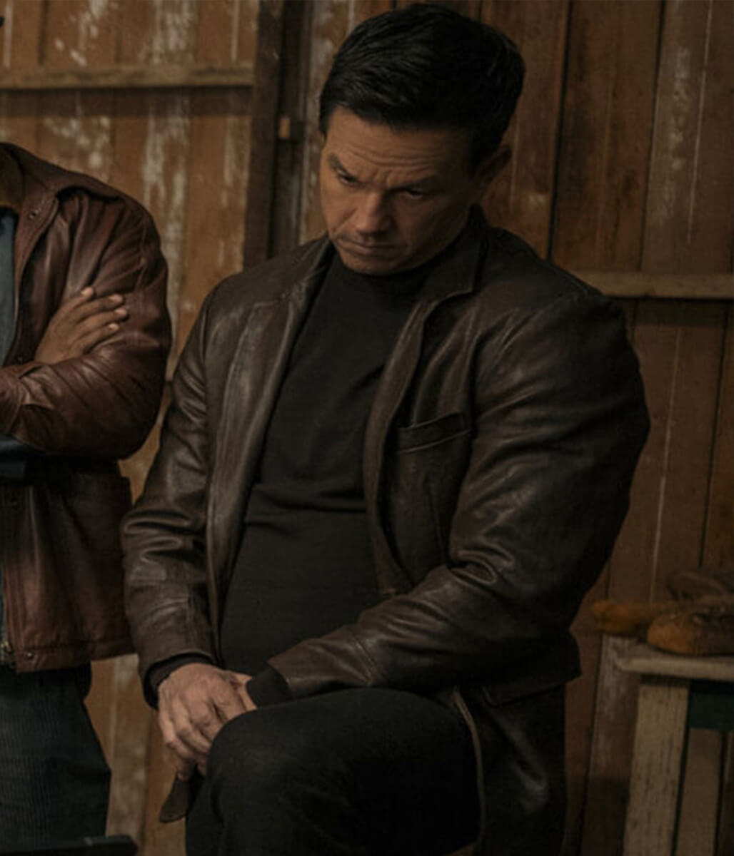 Mark Wahlberg Play Dirty 2025 Parker Leather Blazer