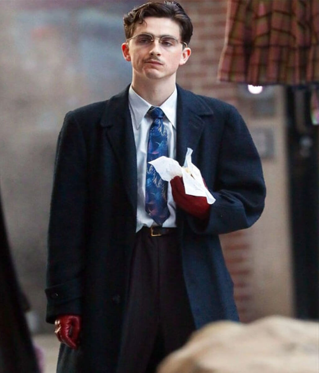 Marty Supreme 2025 Timothée Chalamet Black Wool Coat