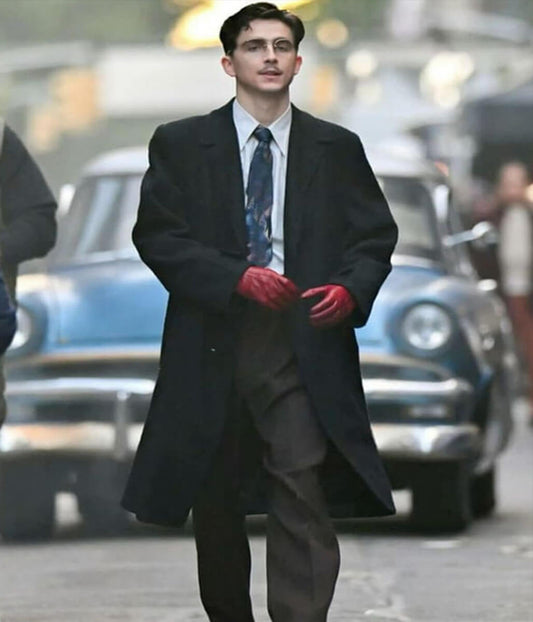 Marty Supreme 2025 Timothée Chalamet Black Wool Coat