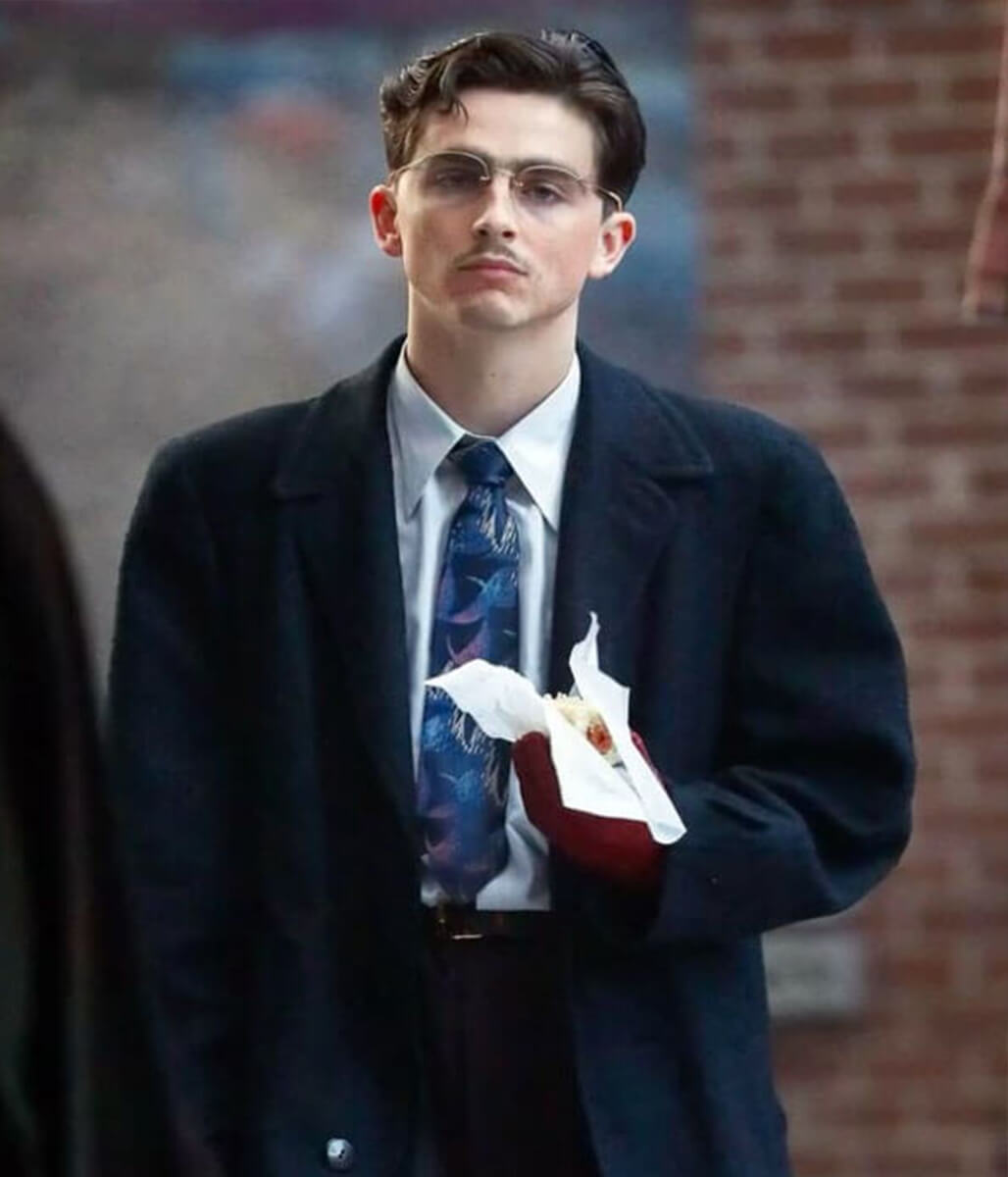 Marty Supreme 2025 Timothée Chalamet Black Wool Coat