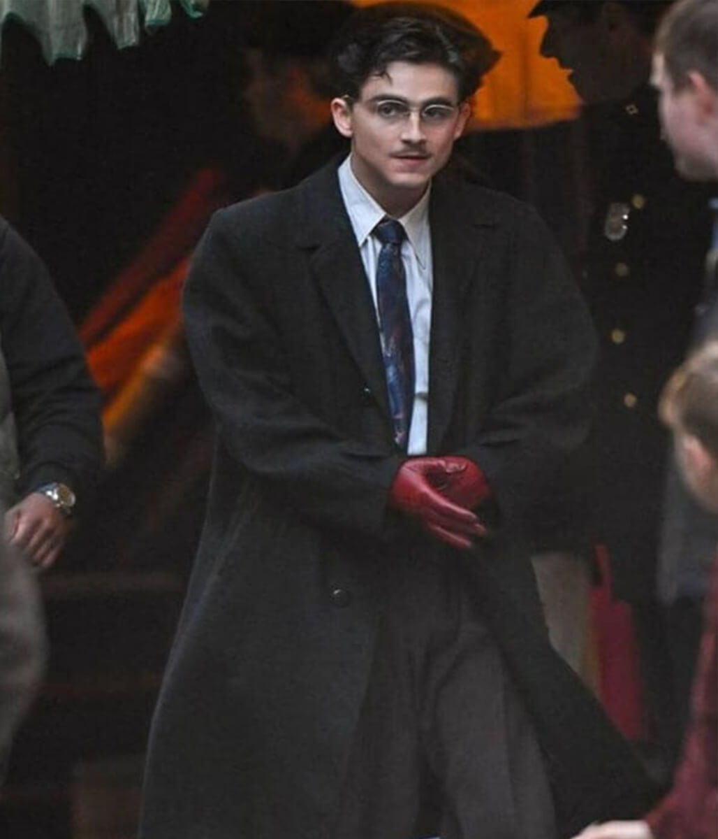 Marty Supreme 2025 Timothée Chalamet Black Wool Coat