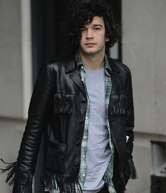 Matty Healy Black Leather Jacket
