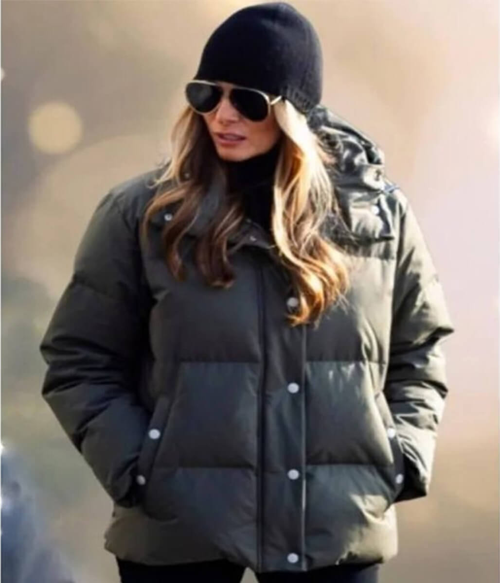 Melania Trump Green Puffer Jacket