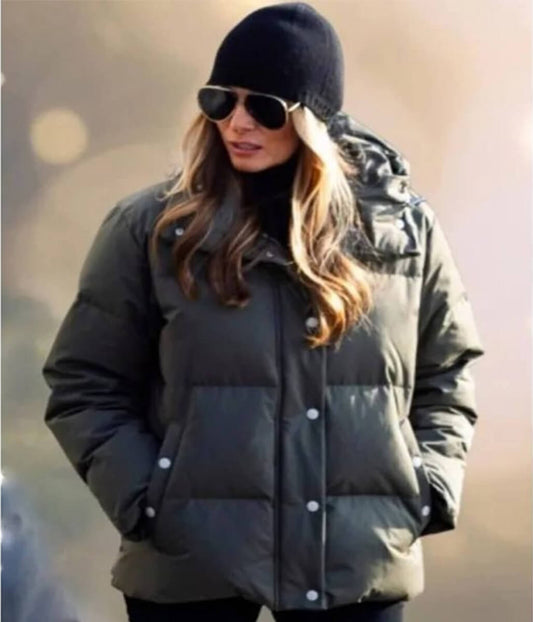 Melania Trump Green Puffer Jacket