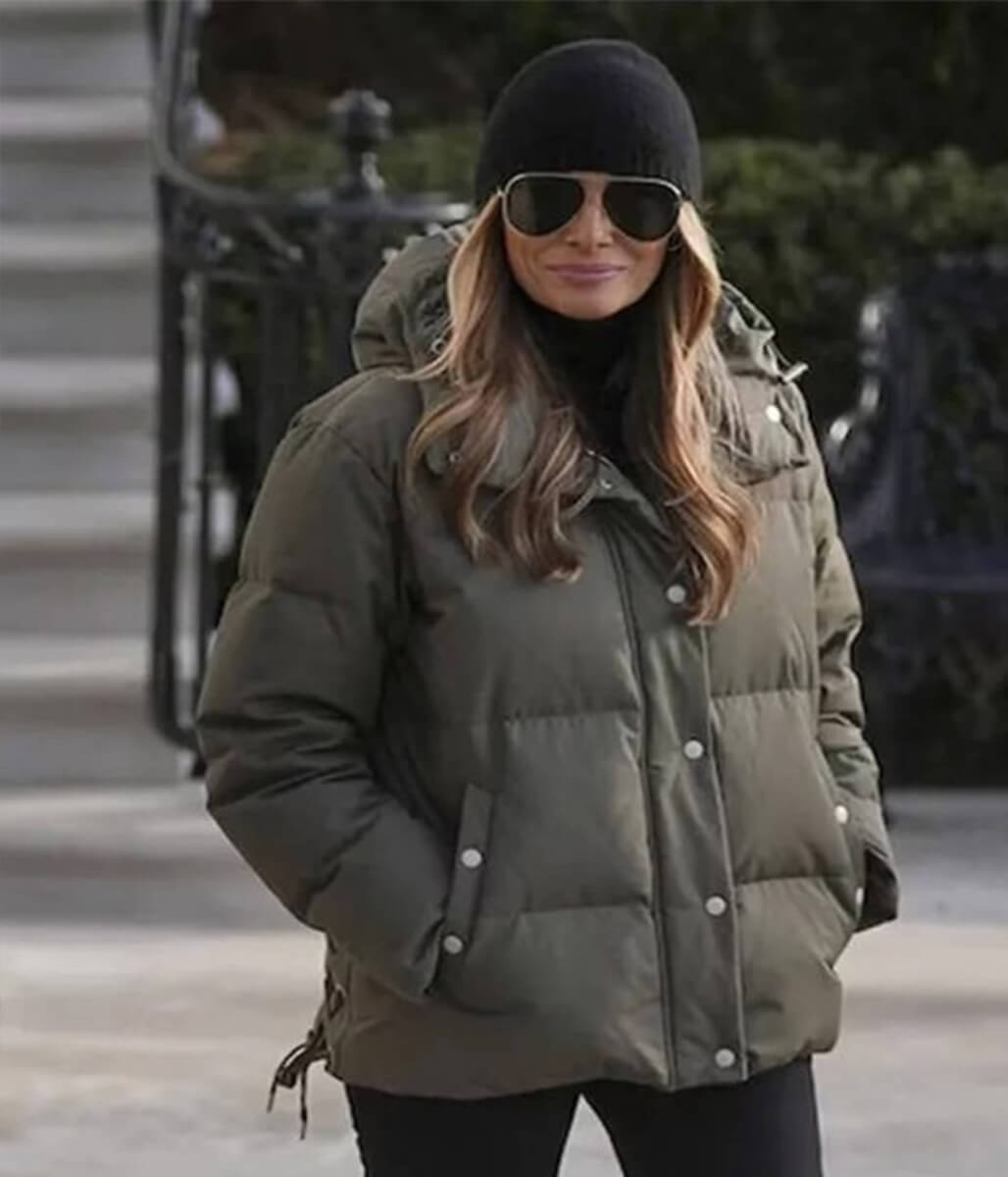 Melania Trump Green Puffer Jacket