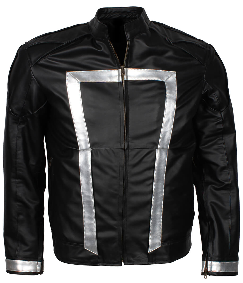 Men Ghost Rider Robbie Reyes Black Leather Jacket