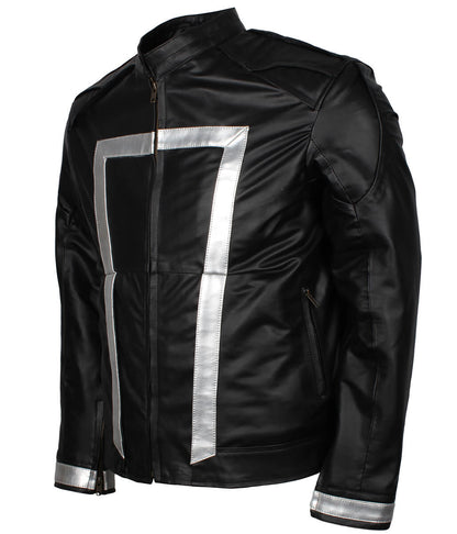 Men Ghost Rider Robbie Reyes Black Leather Jacket
