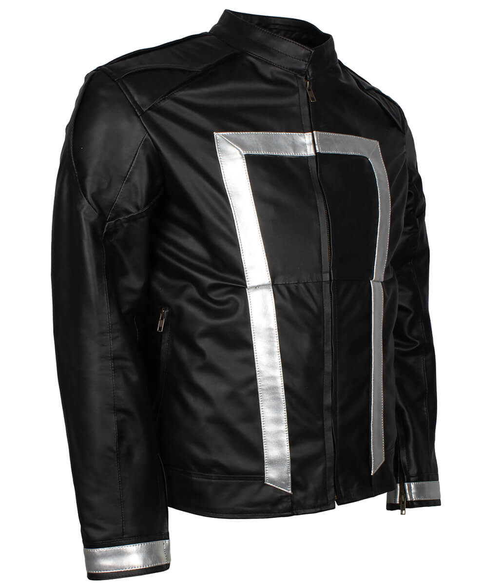 Men Ghost Rider Robbie Reyes Black Leather Jacket