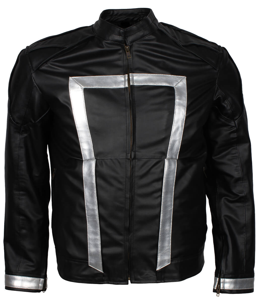 Men Ghost Rider Robbie Reyes Black Leather Jacket
