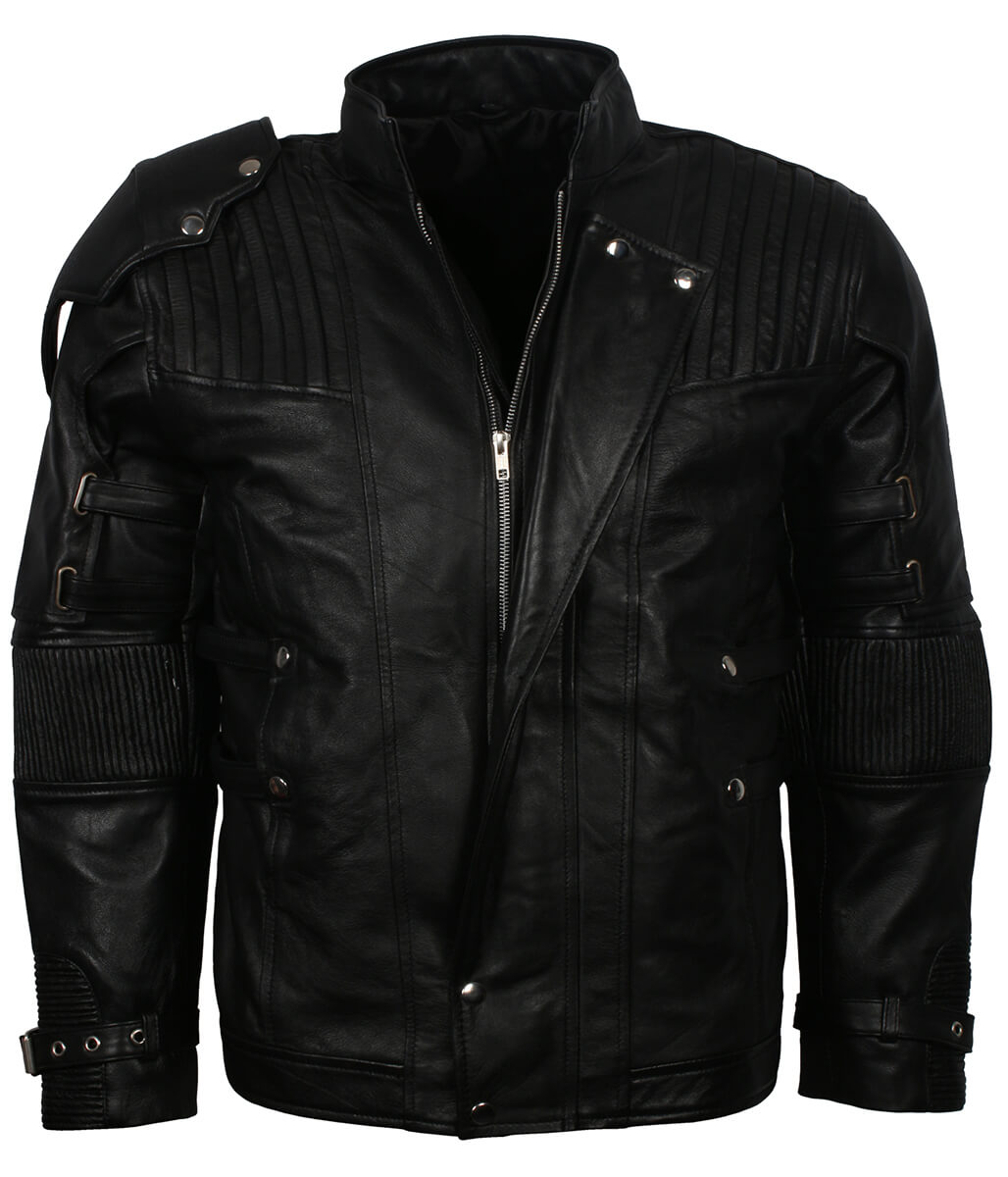 Men Star Lord Guardians Sci-Fi Tactical Leather Jacket