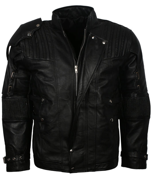 Men Star Lord Guardians Sci-Fi Tactical Leather Jacket