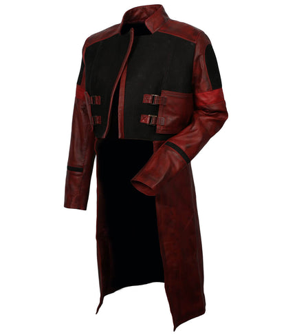 Men Star Lord Guardians Vol. 2 Maroon Leather Coat