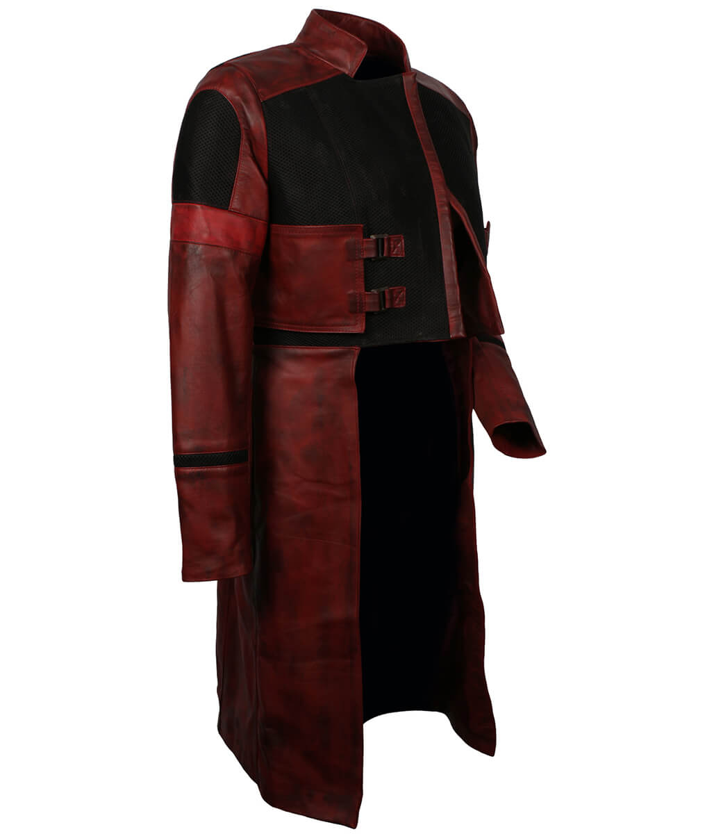 Men Star Lord Guardians Vol. 2 Maroon Leather Coat