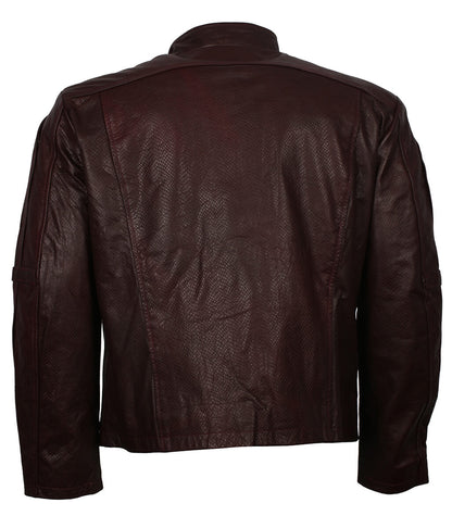 Men Star Lord Guardians Vol. 2 Maroon Leather Jacket