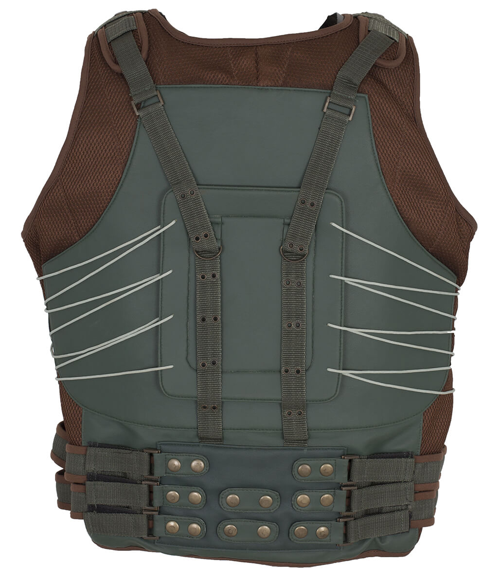 Men Tactical Harness Style Cosplay Navy Blue Leather Vest