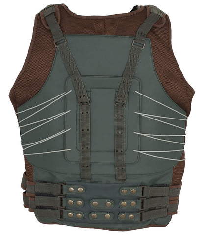 Men Tactical Harness Style Cosplay Navy Blue Leather Vest