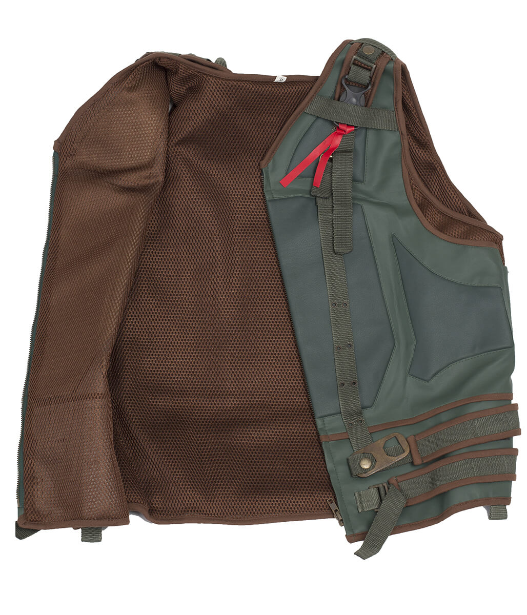 Men Tactical Harness Style Cosplay Navy Blue Leather Vest